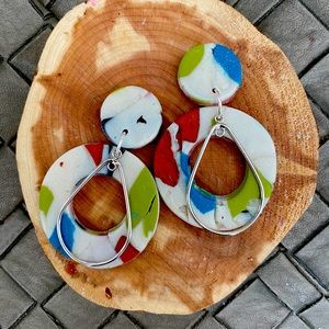 Handmade “Artful Elements” Open Circle Earrings